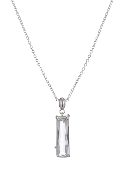 Collana in argento con pietra di cristallo Taki