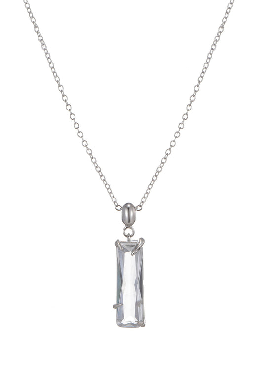 Collana in argento con pietra di cristallo Taki