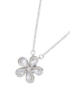 Sakura Kirschblüte Glitzernde Silber Halskette