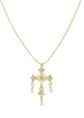 Kurt Goldene Perlenkette mit Kreuz