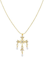 Kurt Goldene Perlenkette mit Kreuz