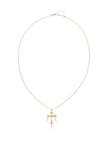 Kurt Goldene Perlenkette mit Kreuz