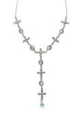 Meer Glitzerndes Kreuz Silber Lariat Halskette