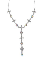 Meer Glitzerndes Kreuz Silber Lariat Halskette