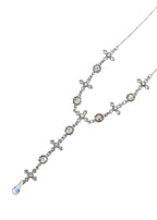 Meer Glitzerndes Kreuz Silber Lariat Halskette