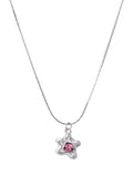 Phyllis – Silberne Halskette mit rosa Stern