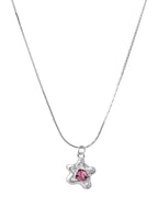 Phyllis – Silberne Halskette mit rosa Stern