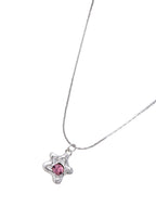 Phyllis – Silberne Halskette mit rosa Stern