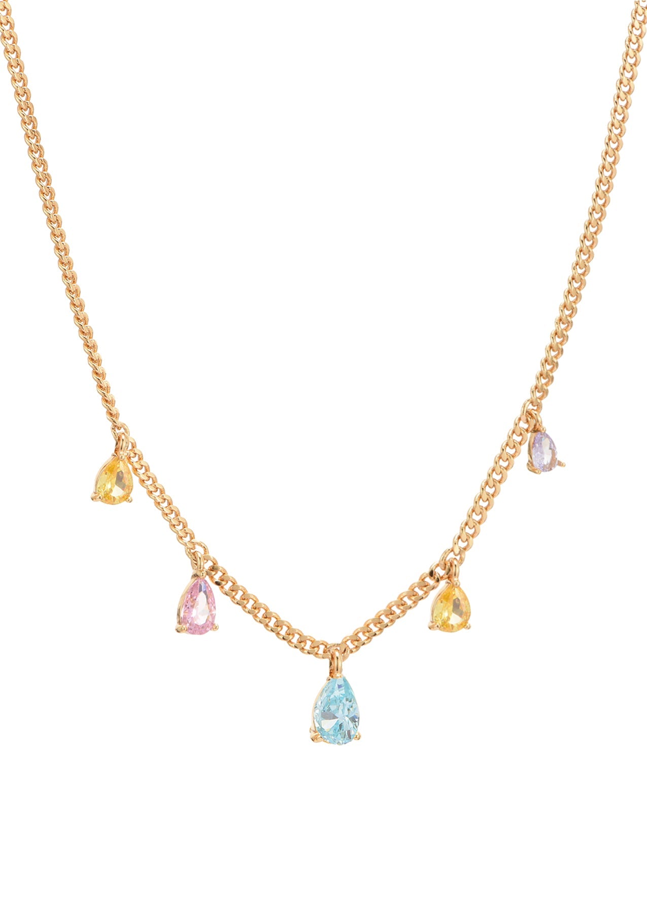 Simon Bunte Steine ​​Goldene Halskette