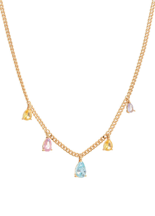 Collana dorata con pietre colorate Simon