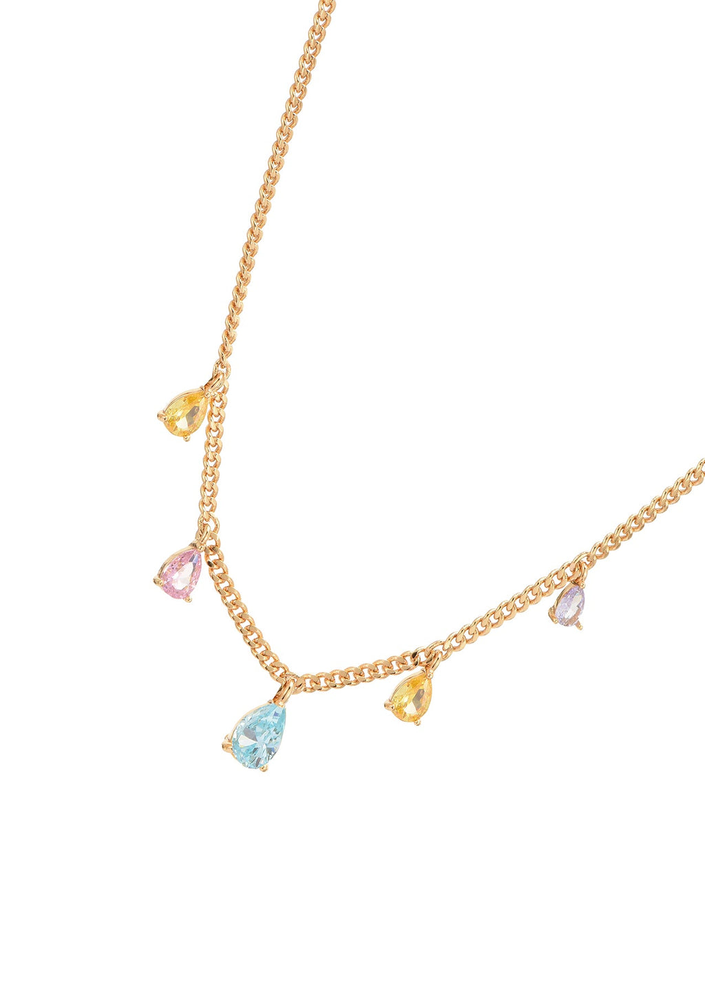 Simon Bunte Steine ​​Goldene Halskette