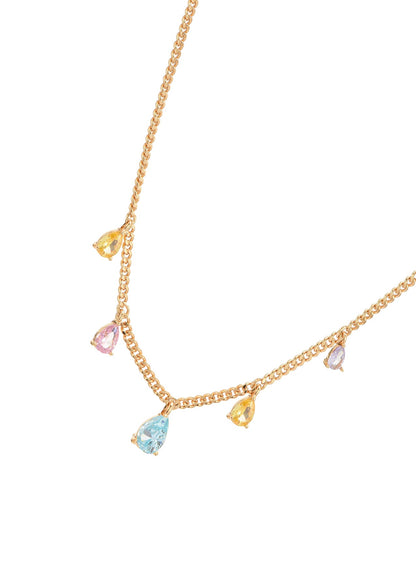 Collana dorata con pietre colorate Simon