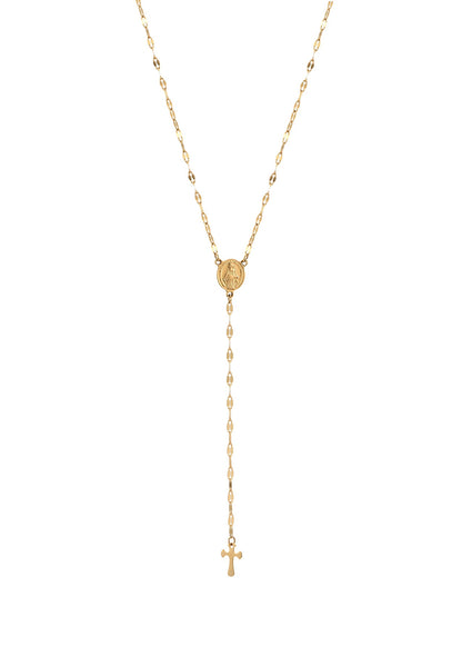 Martina Cross Long Chain Necklace - Lariat Extra Long