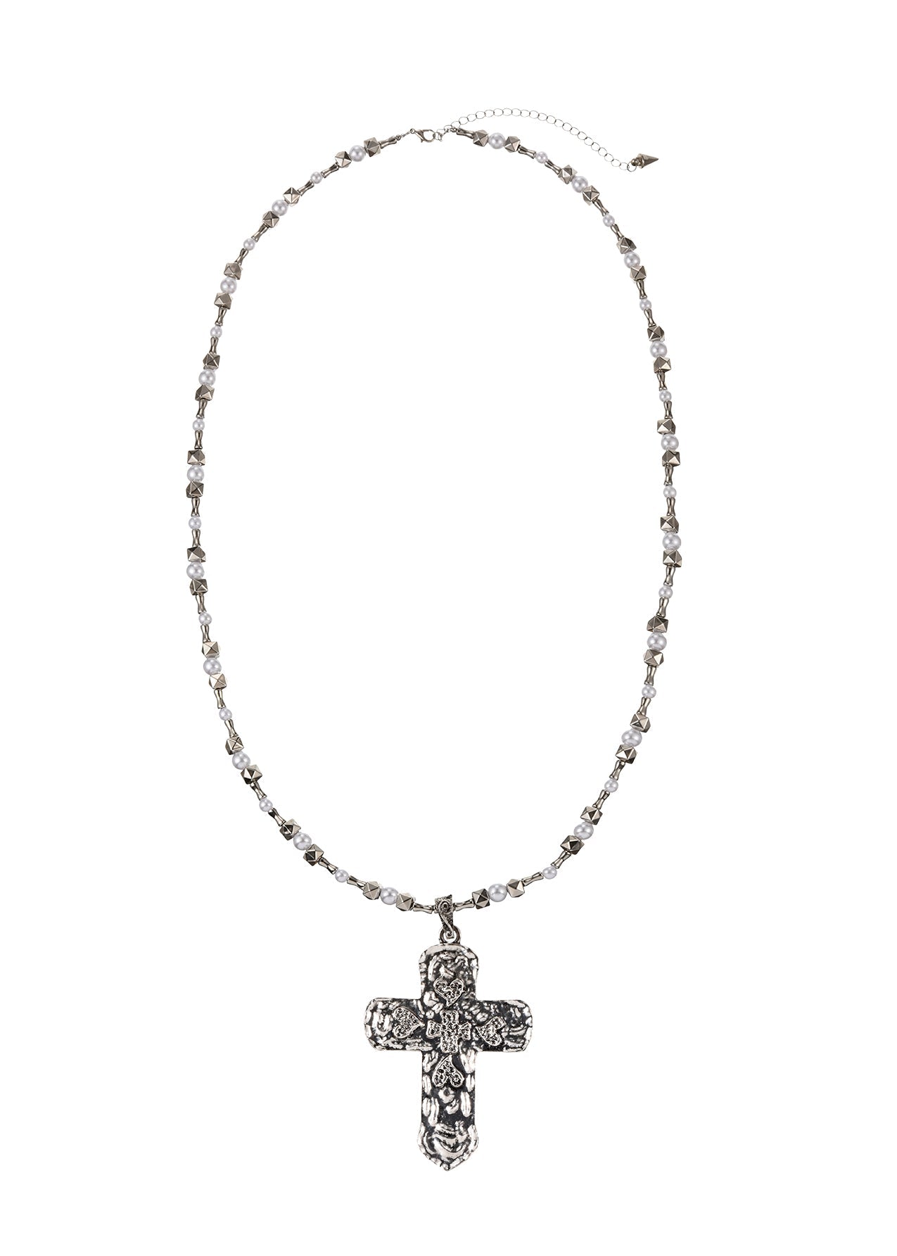 Collana lunga in argento con grande croce Ursula