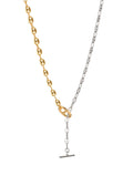 Une Vie Doppelte Silber-Goldkette-Halskette