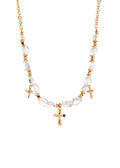 Crystal Soul Kreuz Goldene Halskette