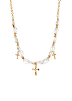 Crystal Soul Kreuz Goldene Halskette