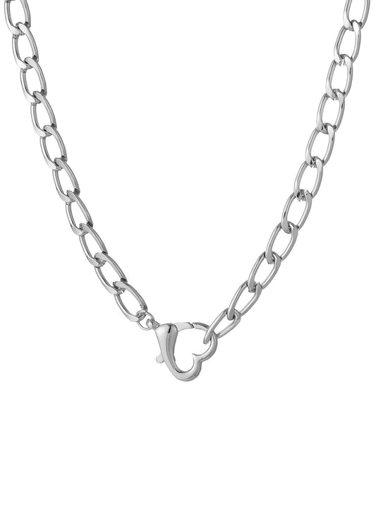 Bernadette Silberne Halskette mit Love Locker-Kette