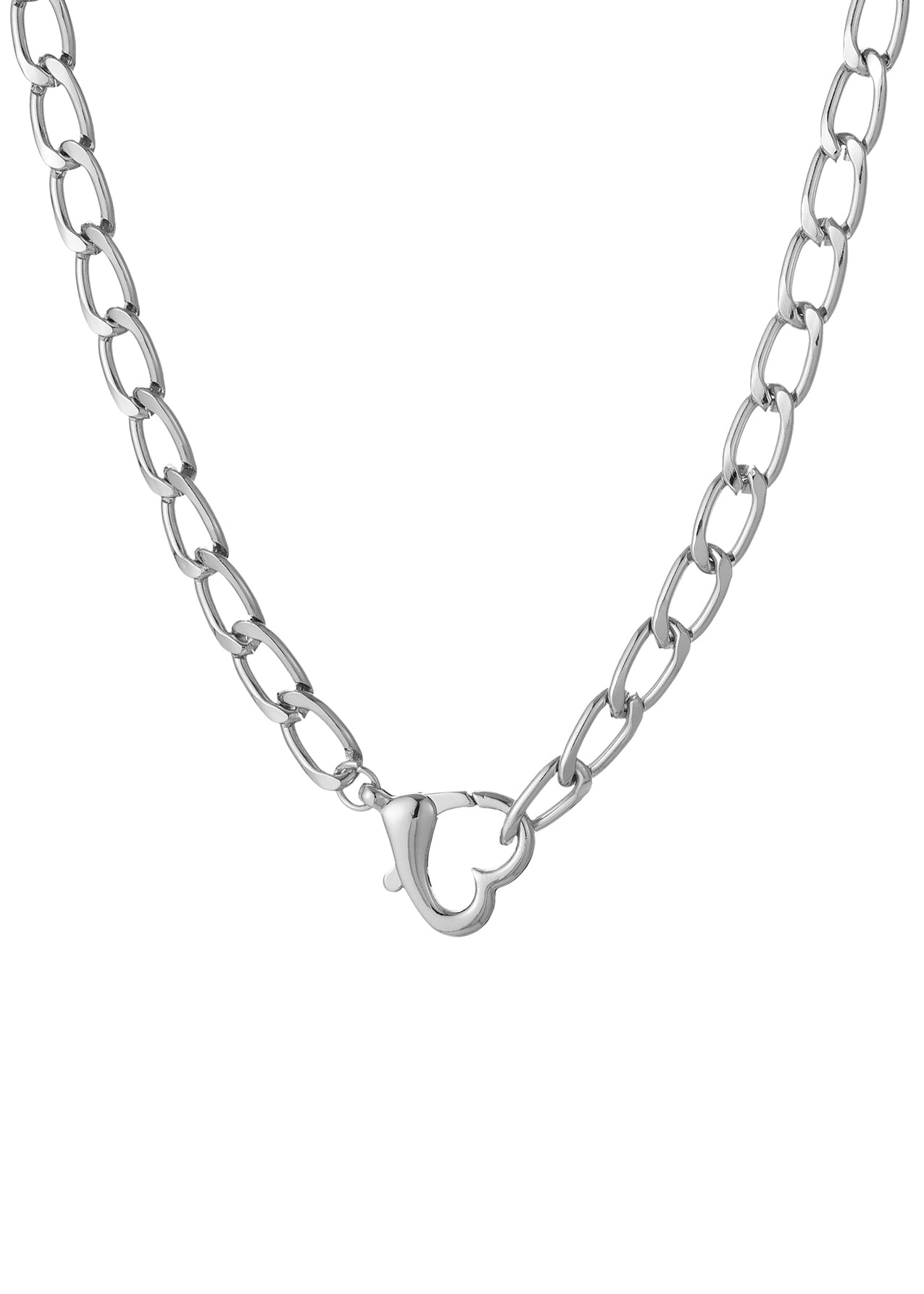 Bernadette Silberne Halskette mit Love Locker-Kette