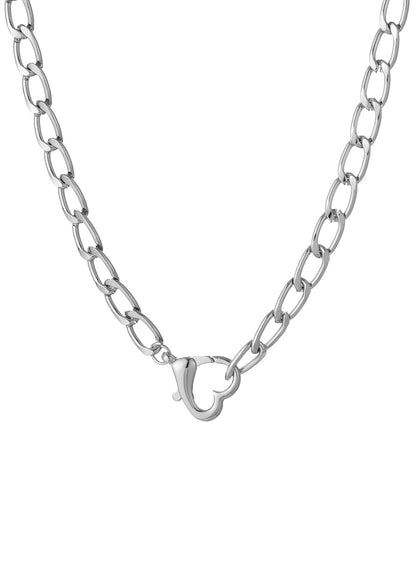 Bernadette Silberne Halskette mit Love Locker-Kette