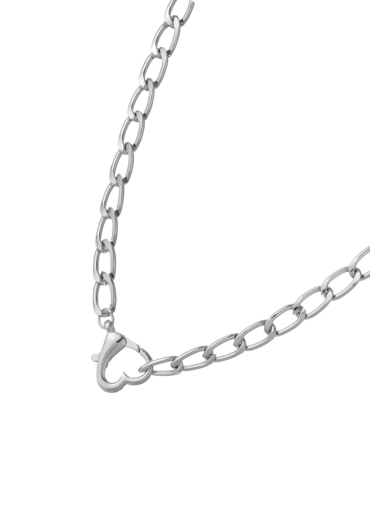 Bernadette Silberne Halskette mit Love Locker-Kette