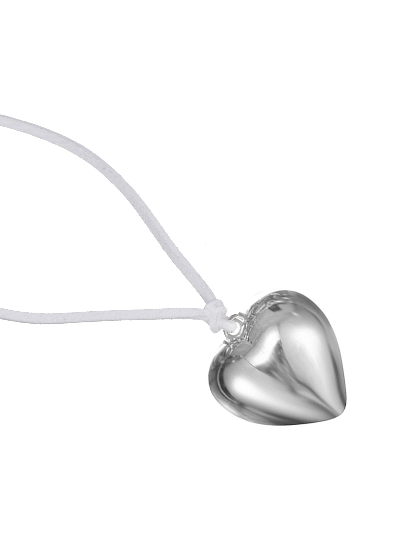 Collana a forma di cuore in velluto bianco Isabelle