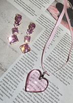 Isabelle Pink Dream Herz-Halskette aus Samt