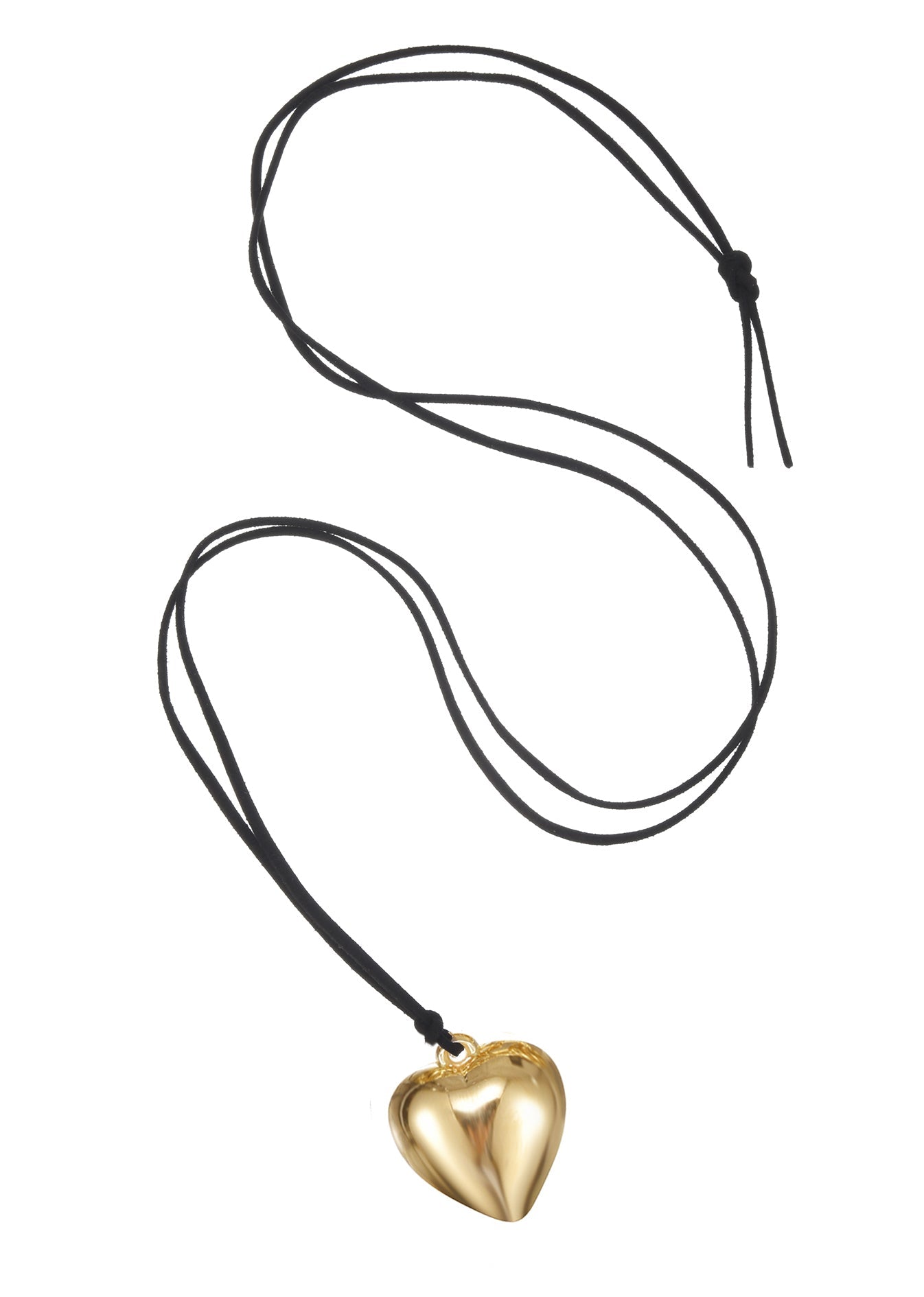 Collana a forma di cuore in velluto dorato Isabelle