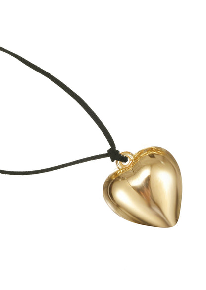 Collana a forma di cuore in velluto dorato Isabelle
