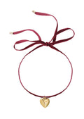 Isabelle In Bordeaux Love Velvet Goldene Halskette