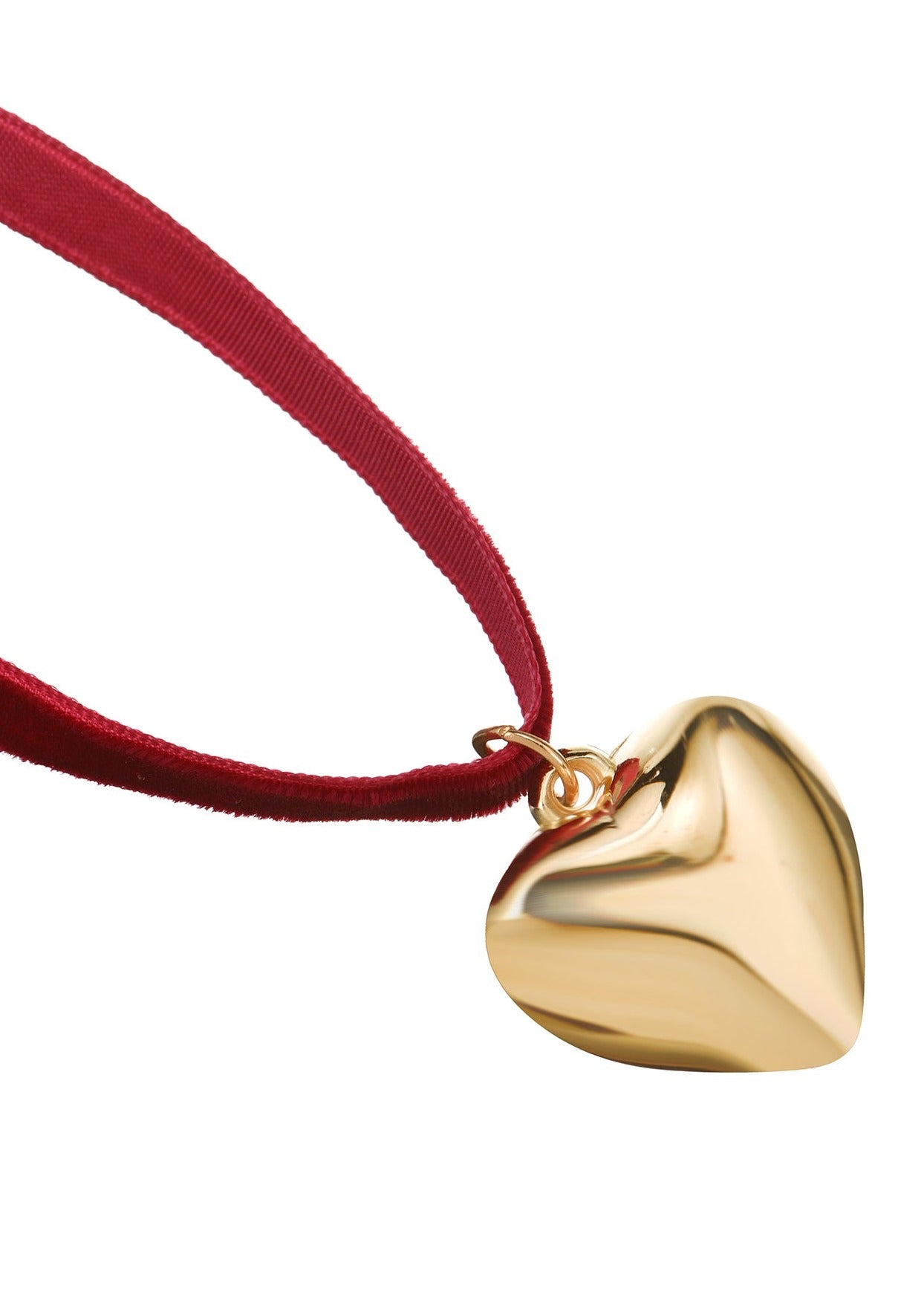 Isabelle In Bordeaux Love Velvet Goldene Halskette