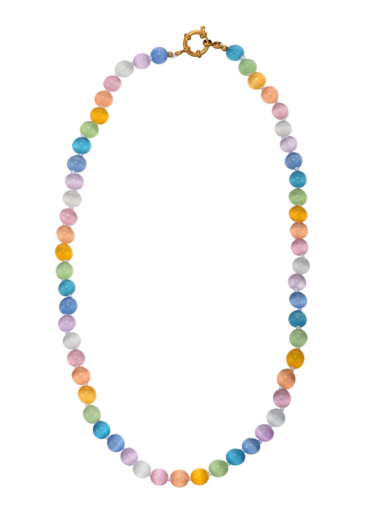 Fiorella – Bunte Cateye-Halskette aus Naturstein