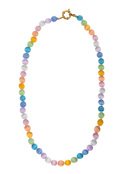 Fiorella – Bunte Cateye-Halskette aus Naturstein
