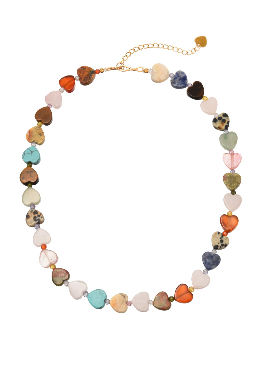 Lola Bunte Naturstein-Herzkette