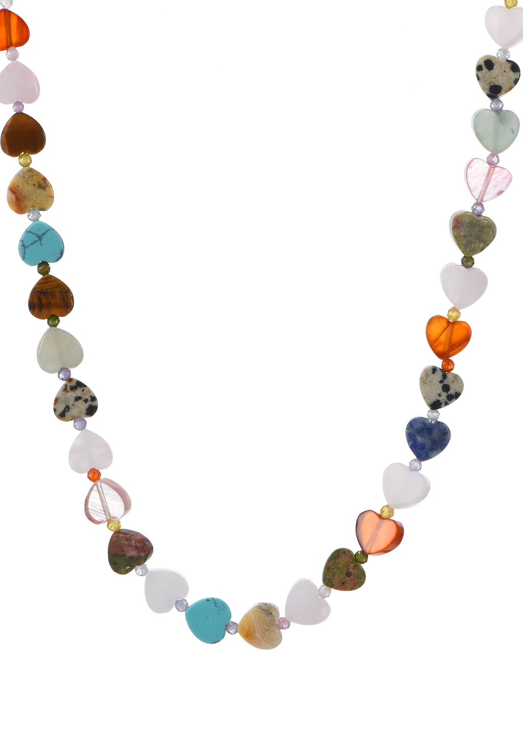 Lola Bunte Naturstein-Herzkette
