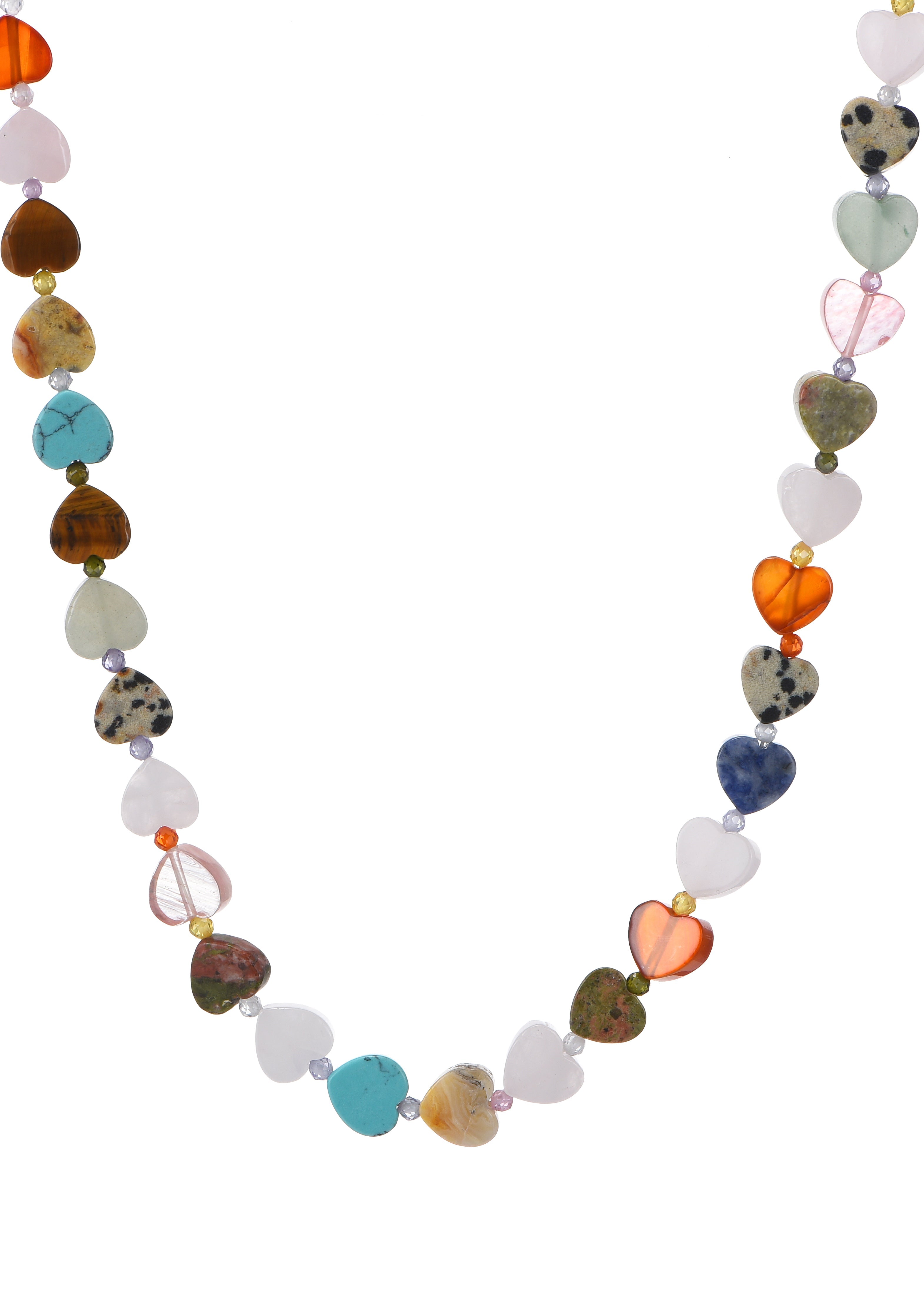 Lola Bunte Naturstein-Herzkette