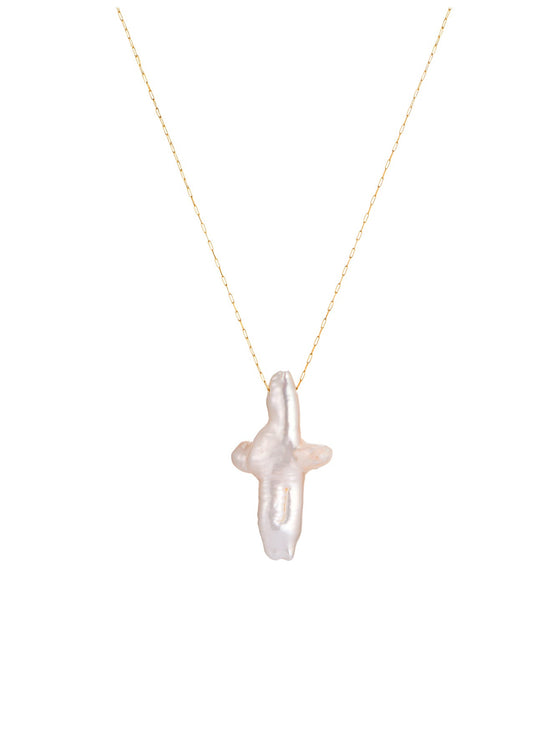 Kai Pearl Cross Necklace