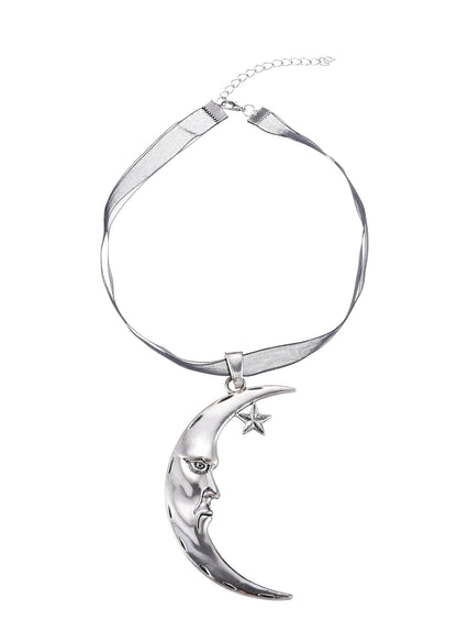 Lunar Eclipse Moon Silver Necklace