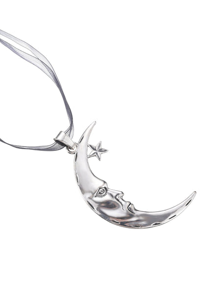 Lunar Eclipse Moon Silver Necklace