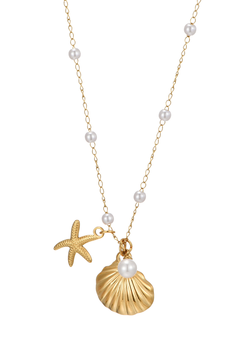 Sid Goldene Seastar Muschelperlenkette