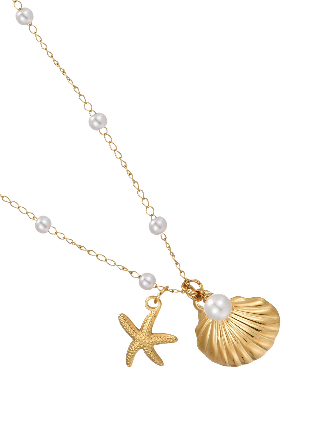 Sid Goldene Seastar Muschelperlenkette