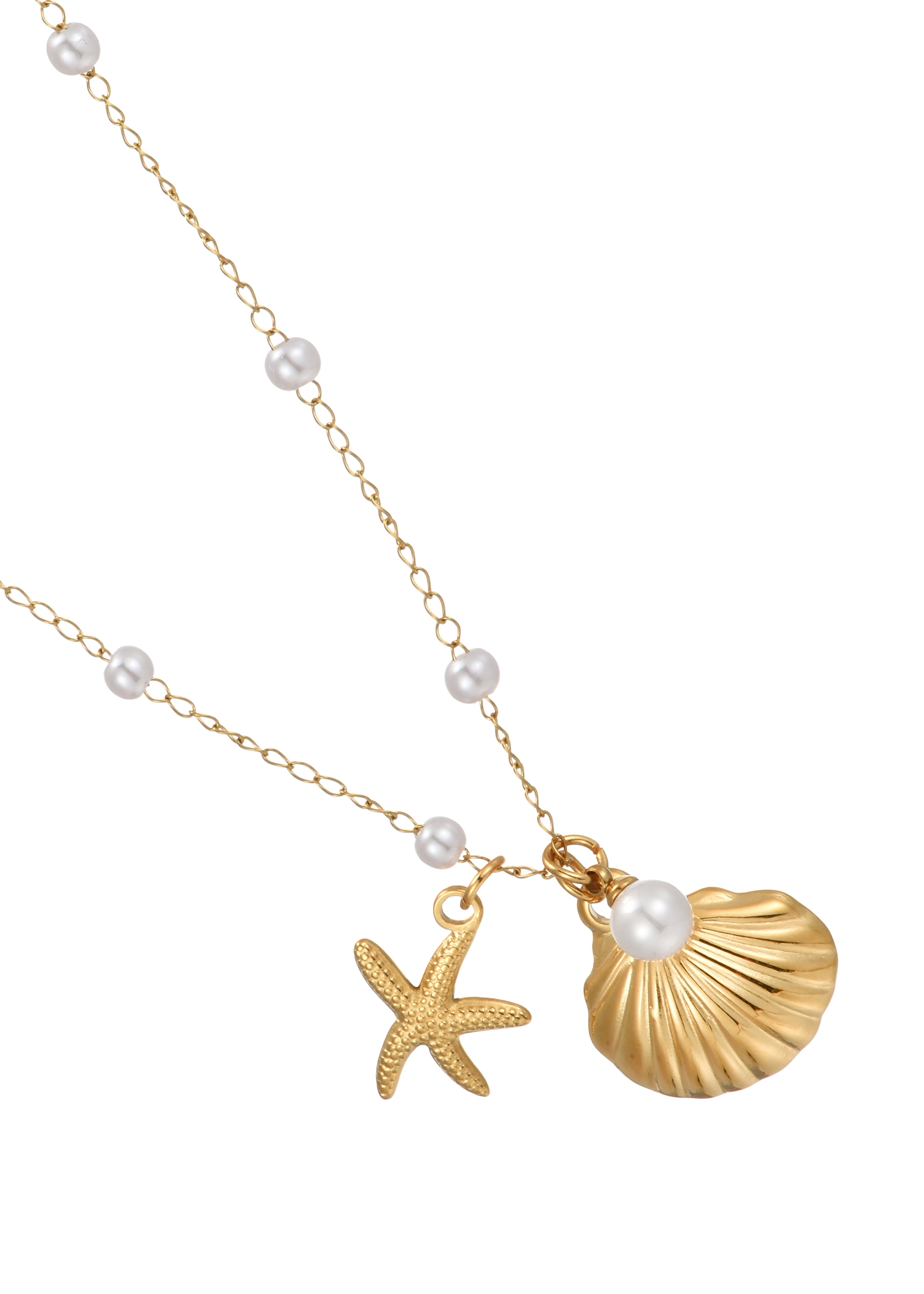 Sid Goldene Seastar Muschelperlenkette