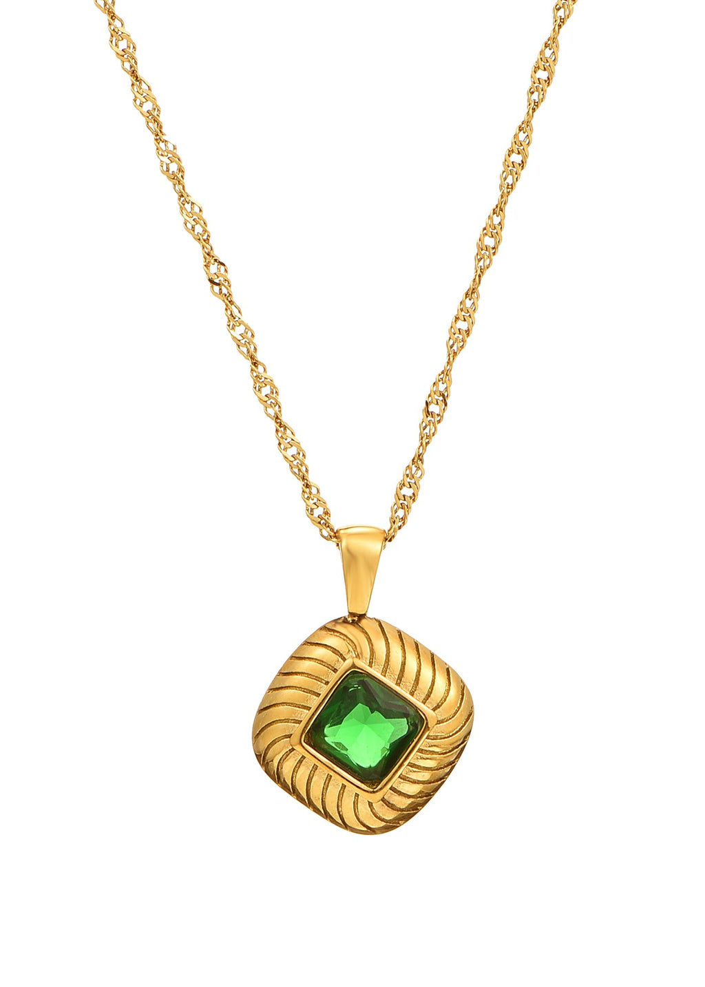 Gabrielle Green Carre Goldene Halskette