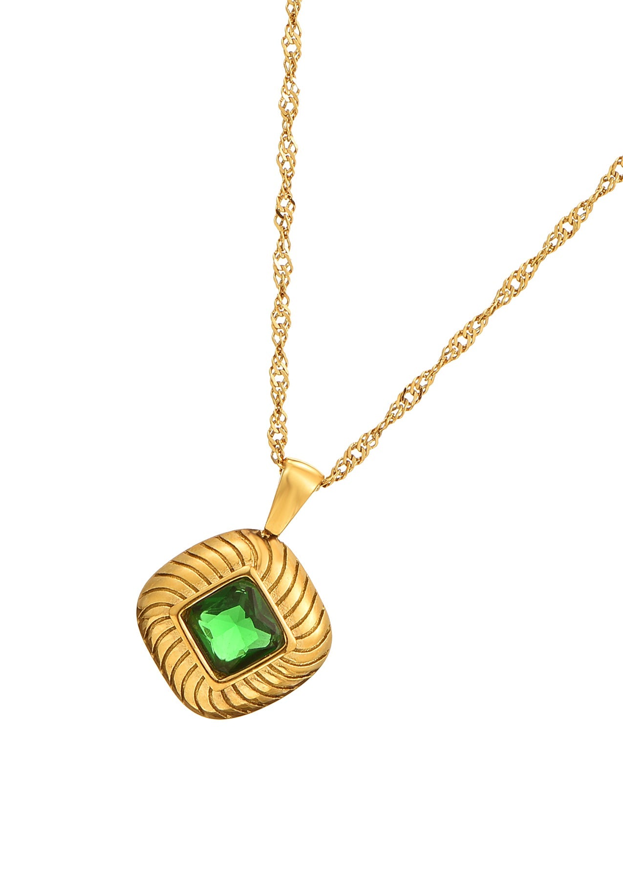 Gabrielle Green Carre Goldene Halskette