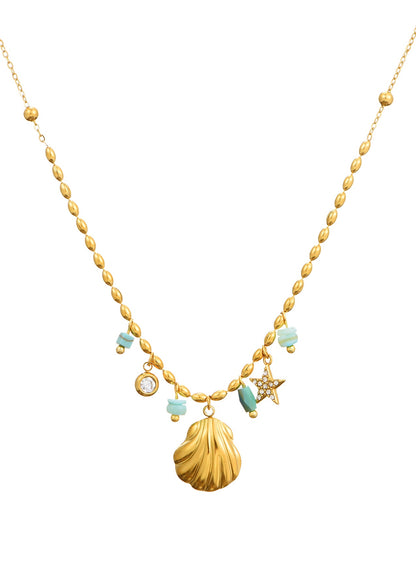 Collana Sid Sea Shell Summer Blue Golden