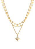 Dreilagige goldene Halskette mit Stern