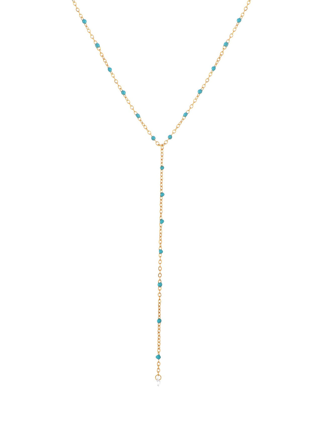 Petit Zoe Türkisblaue goldene Lasso-Halskette