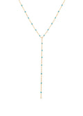 Petit Zoe Türkisblaue goldene Lasso-Halskette