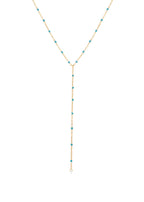 Petit Zoe Türkisblaue goldene Lasso-Halskette