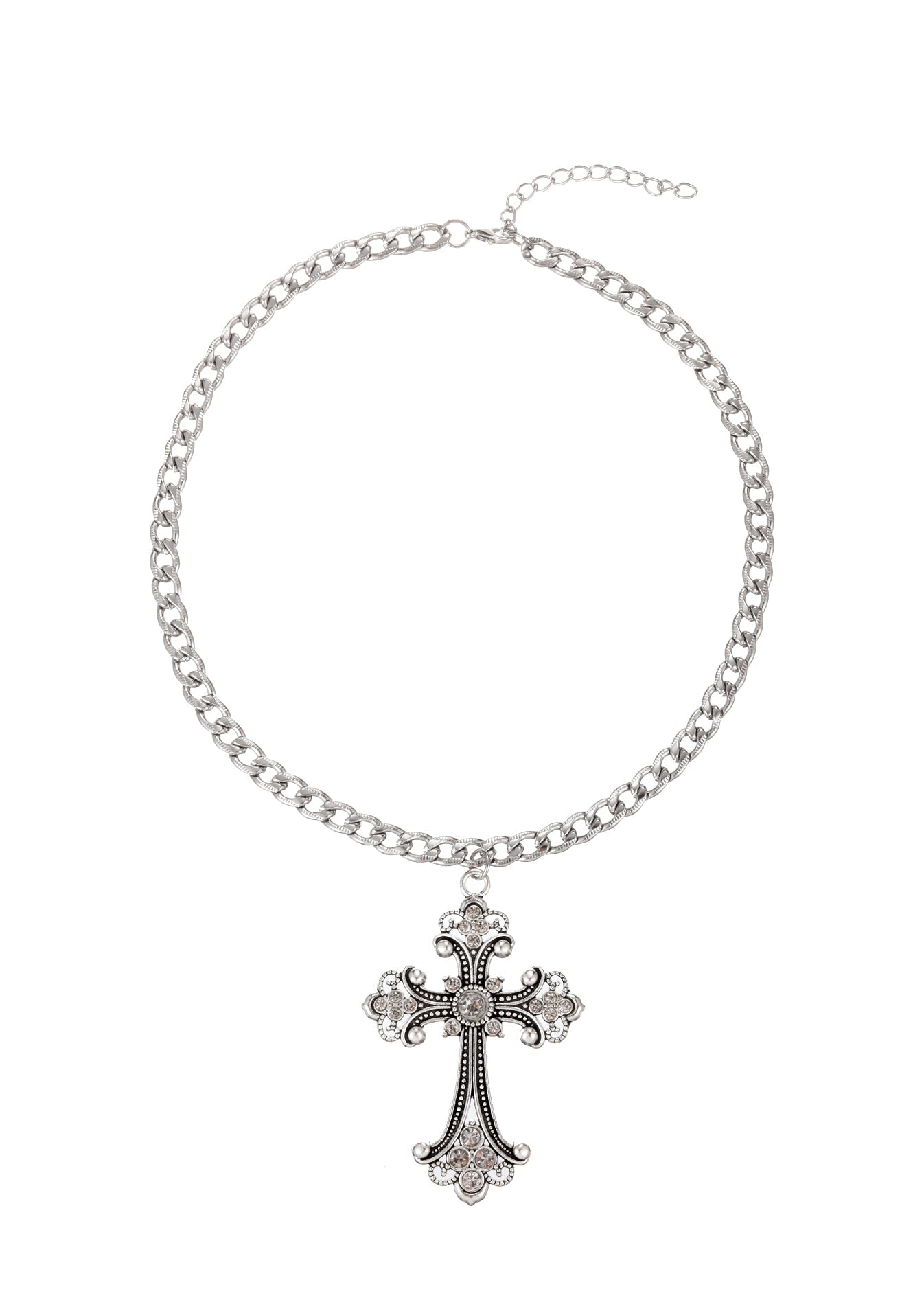 Collana con croce gotica Celeste
